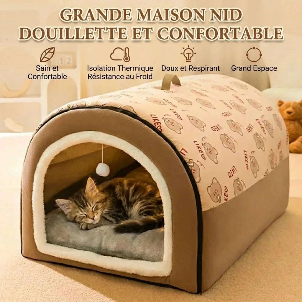 Maison confortable pour chat d'intérieur — vue arrière