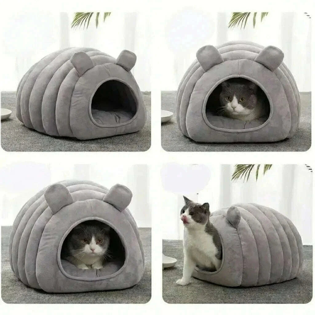 Maison cocoon pour chat en forme de chenille — détail