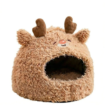Maison douillette pour chat marron