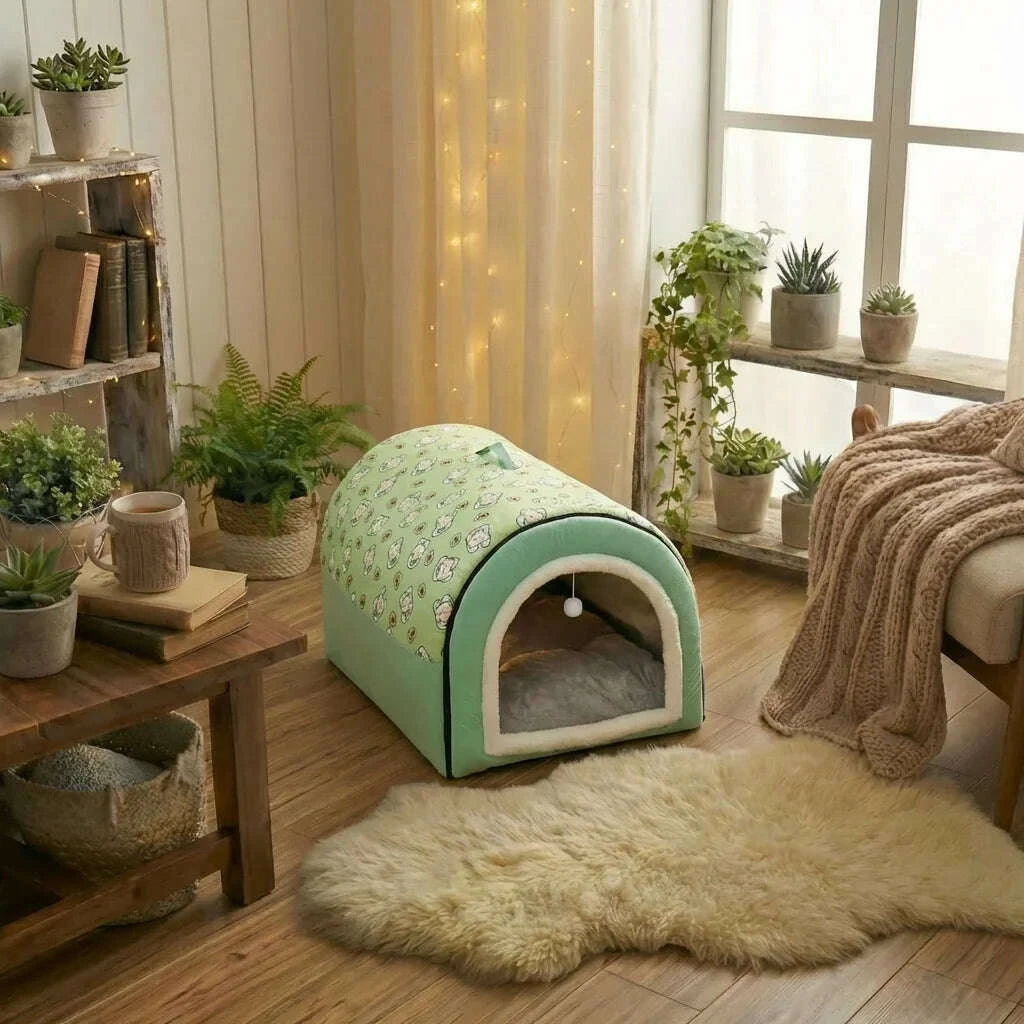 Maison isolante pour chat — vue de côté