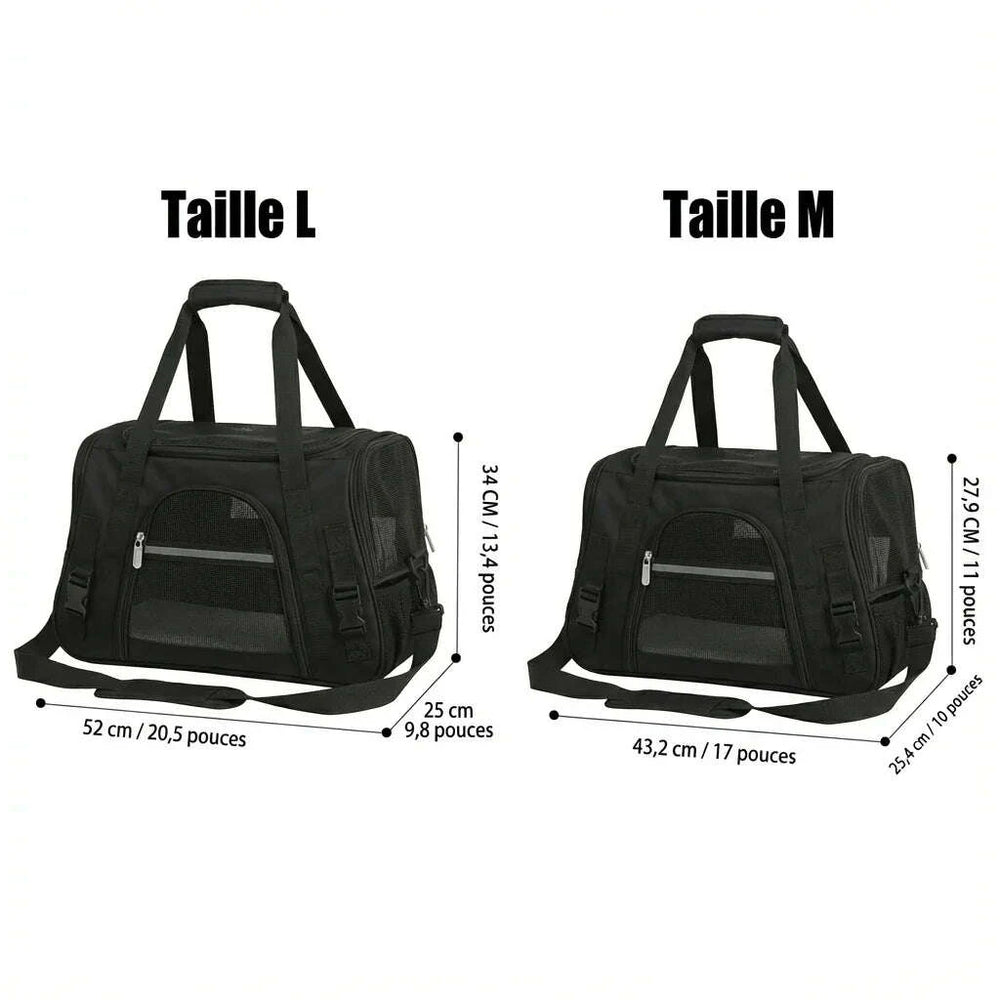 Panier de transport pour chat avec grille — vue en perspective