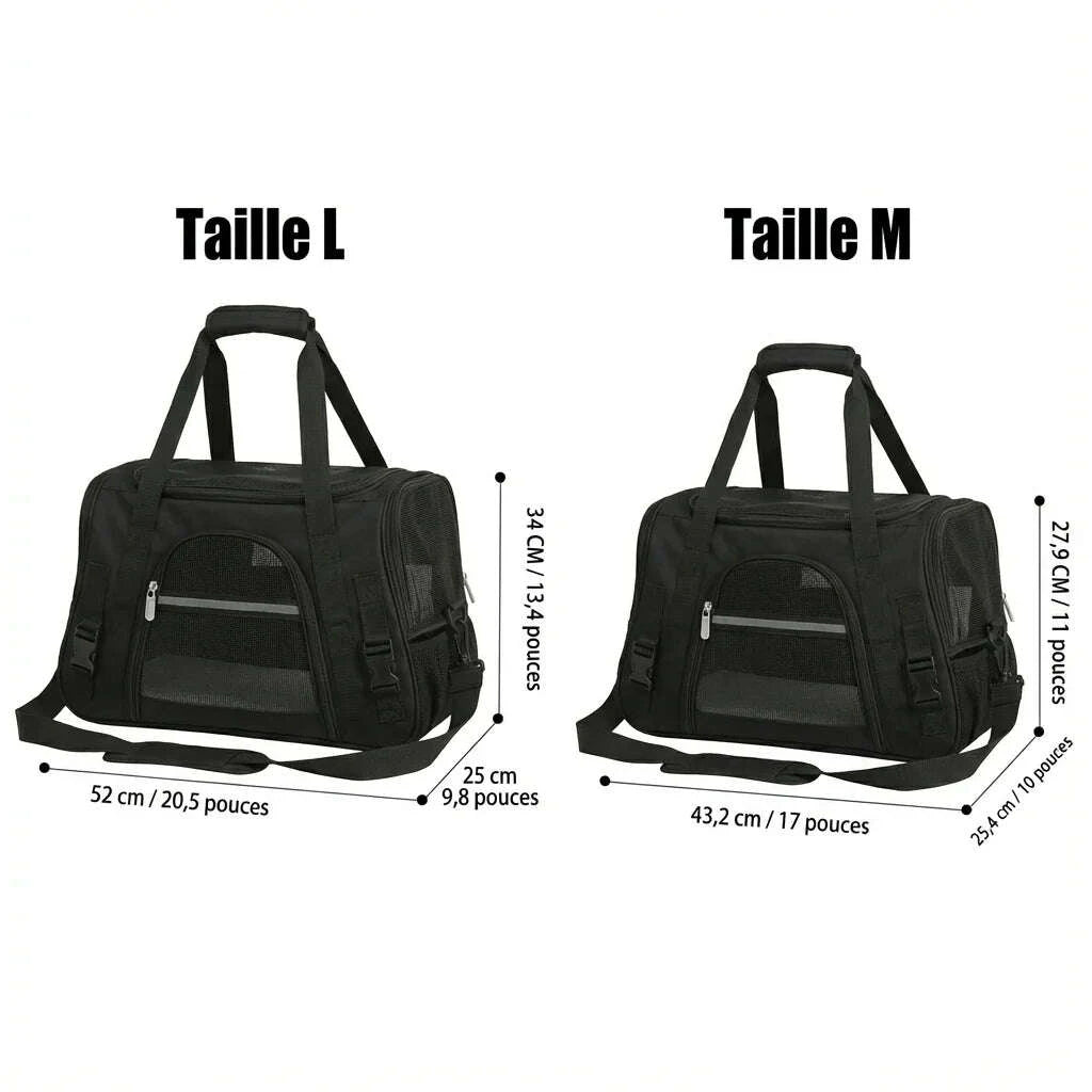 Panier de transport pour chat avec grille — vue en perspective