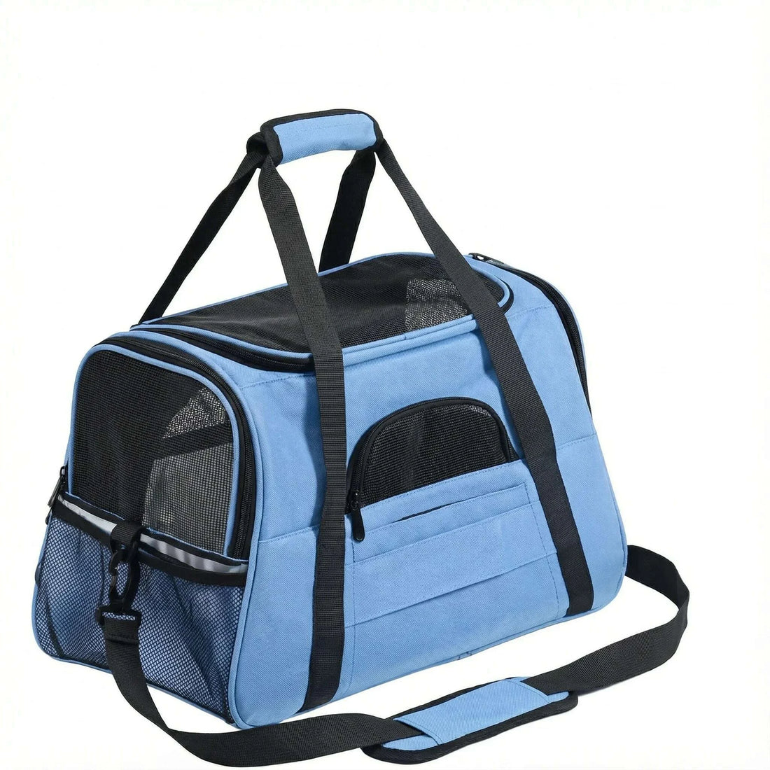 Panier de transport respirant pour chat, bleu — détail