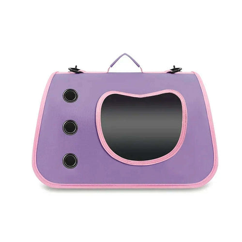 Panier de transport solide pour chat violet