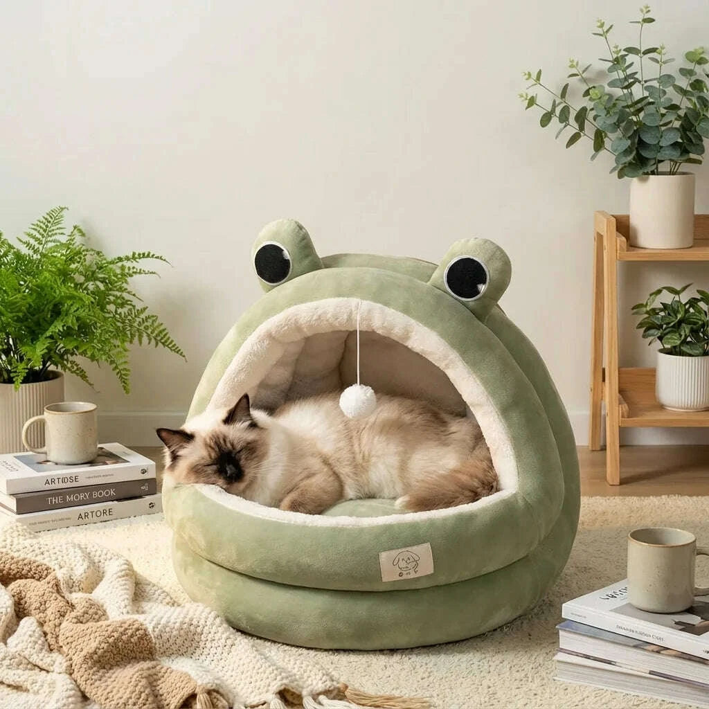 Maison verte pour chat cocon