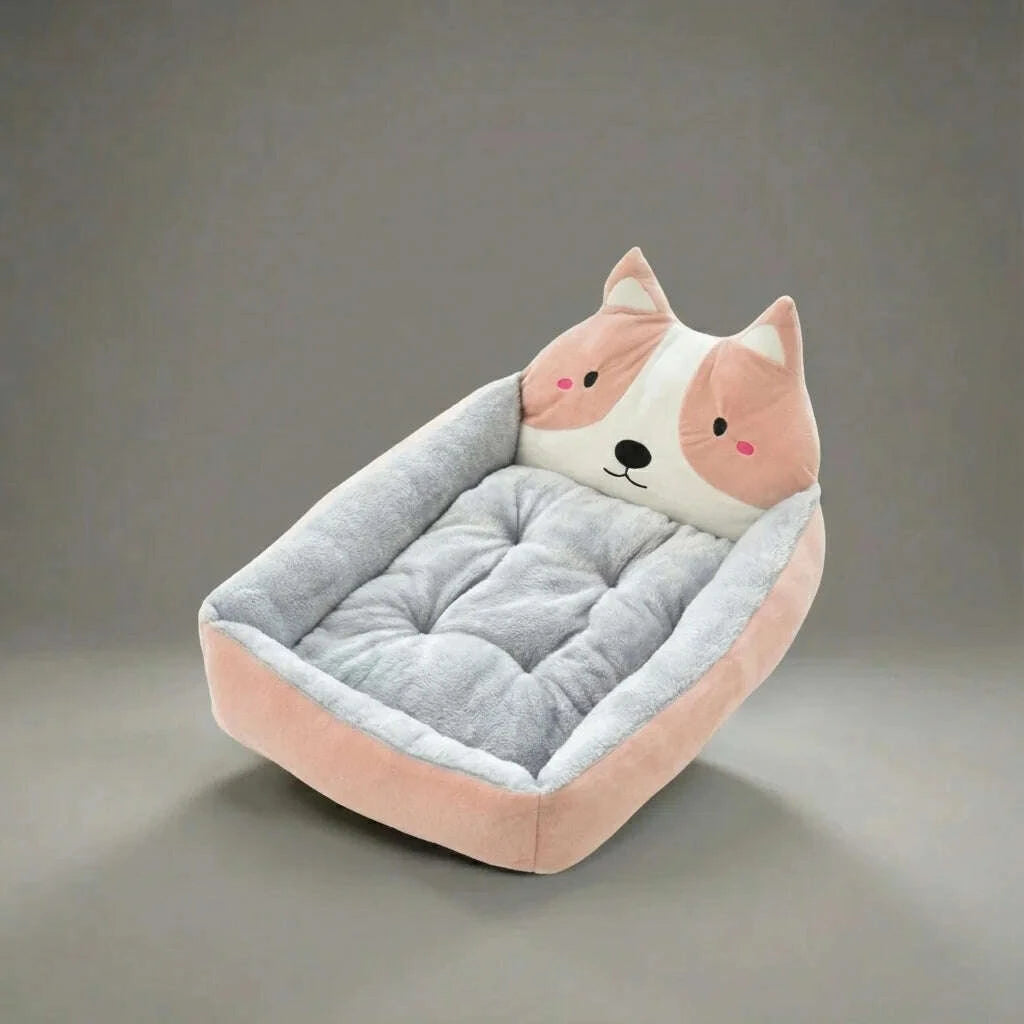 Panier douillet pour chat avec coussin moelleux — vue d'ensemble