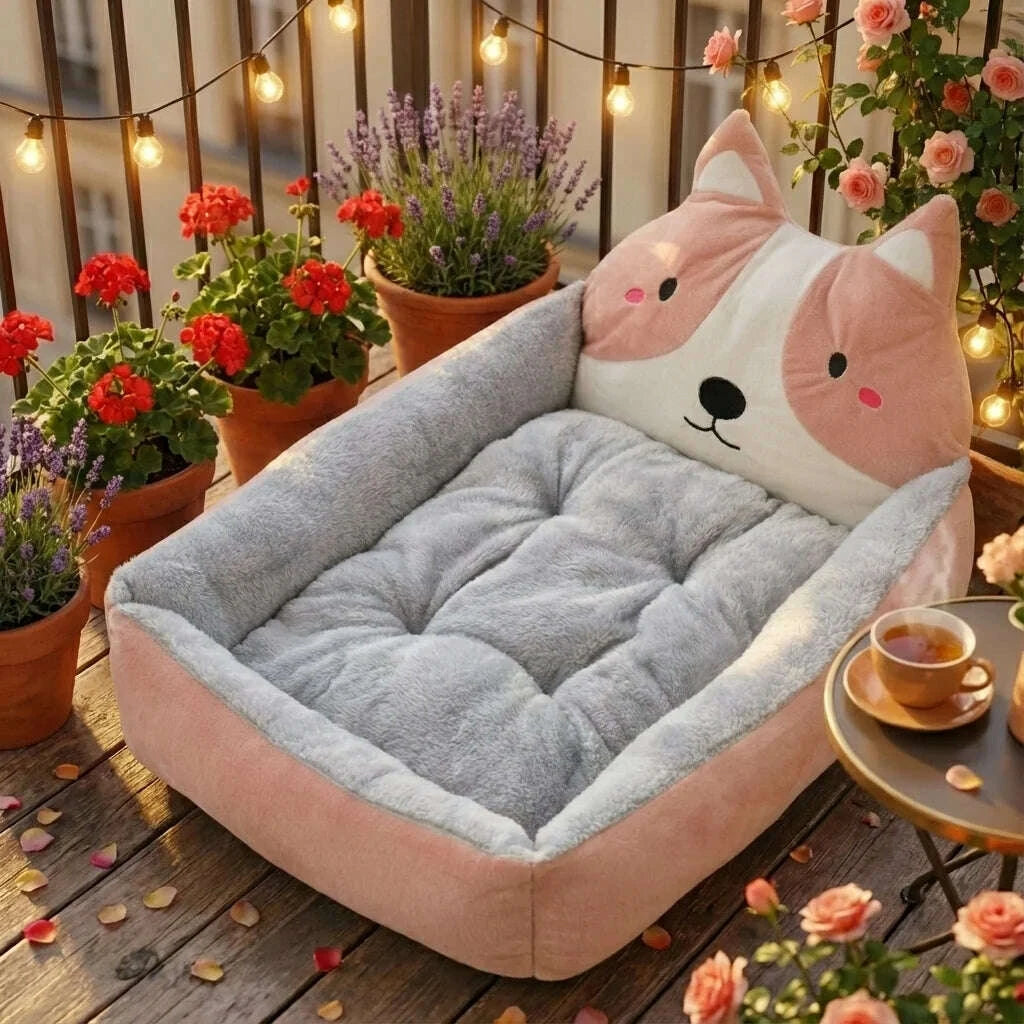 Panier douillet pour chat avec coussin moelleux — vue zoom