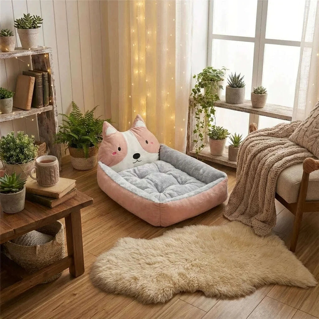 Panier douillet pour chat avec coussin moelleux — détail