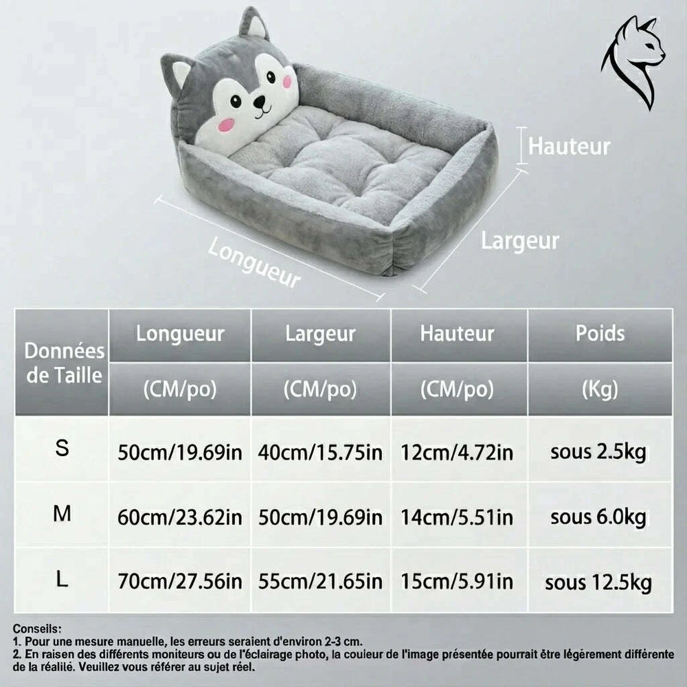 Panier pour chat confortable gris — vue en perspective
