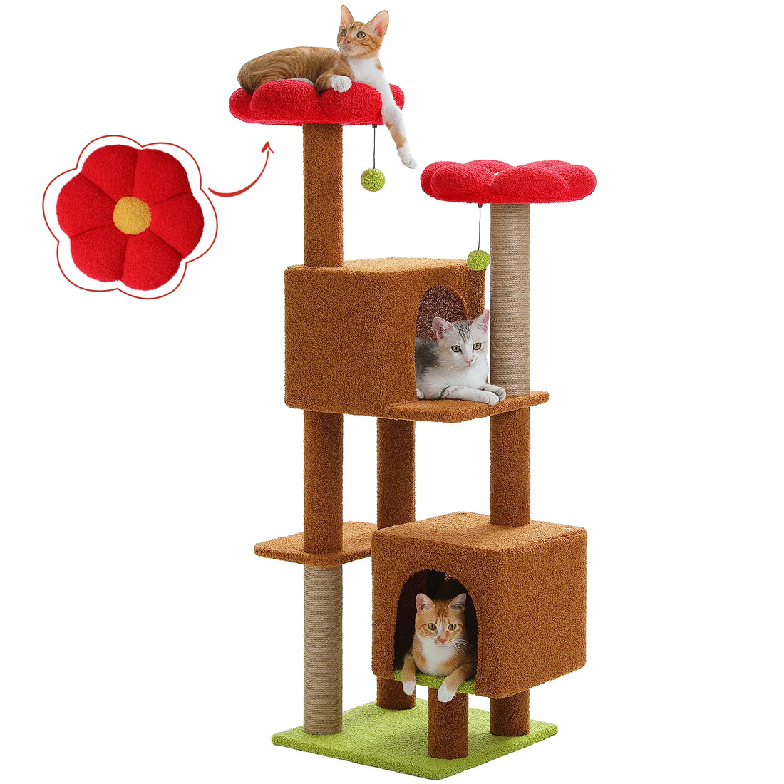 Arbre à chat cactus 133 cm à deux niches