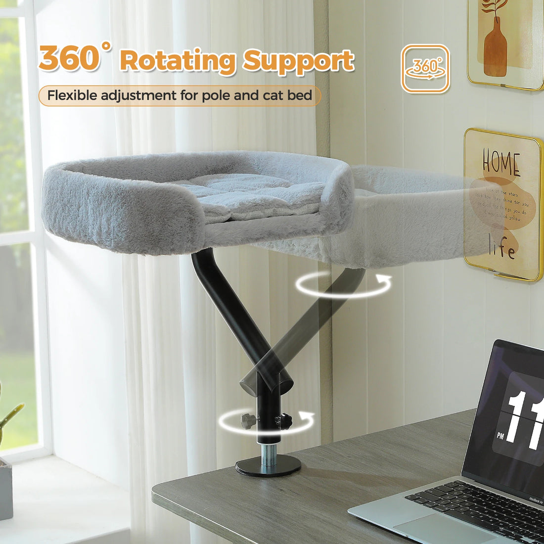 Coussin de bureau pour chat rotatif