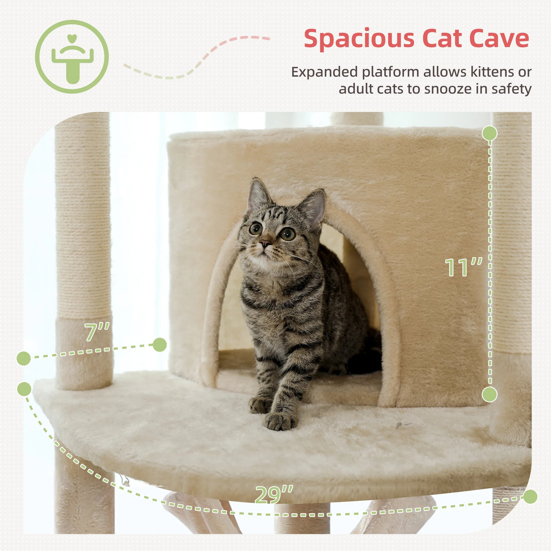 Arbre à chat à hauteur réglable pour grimper