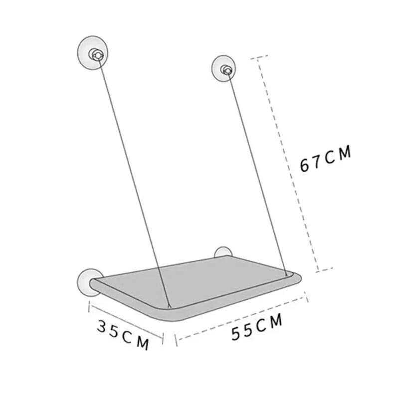 Hamac de fenêtre kaki pour chat — vue arrière