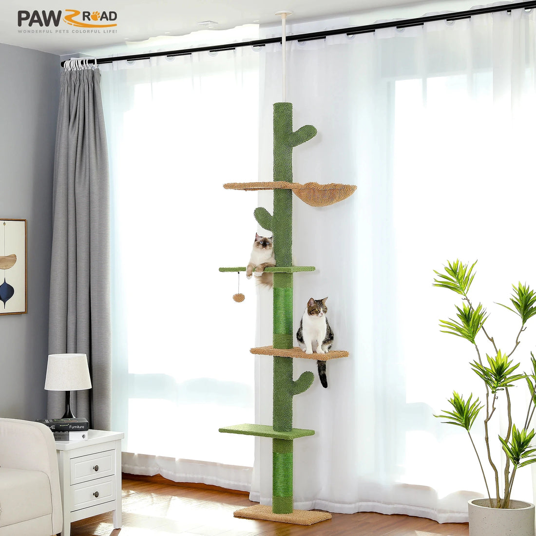 Arbre à chat cactus 5 niveaux réglable