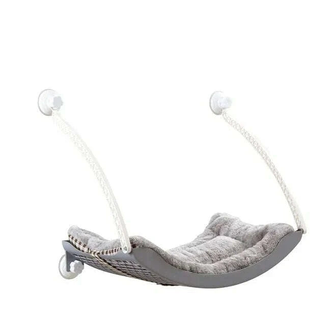 Hamac pour chat de fenêtre en tissu gris