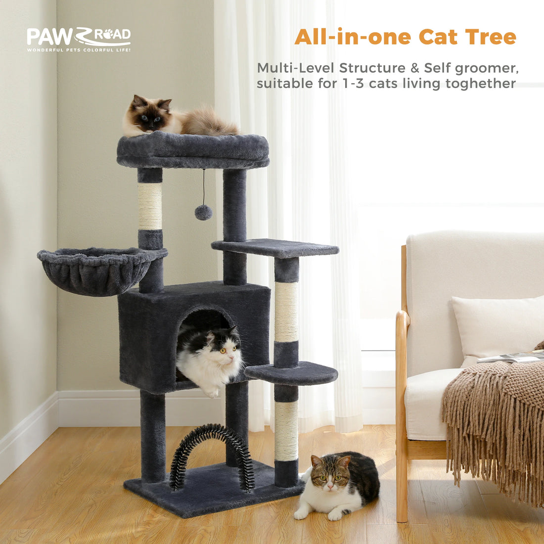 Arbre à chat 106 cm avec échelle et niches