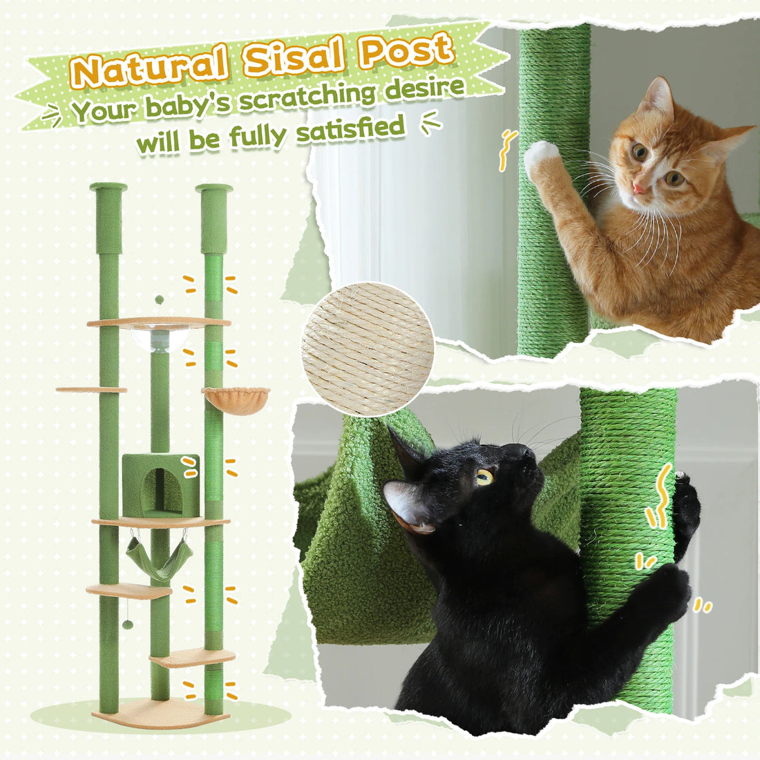 Arbre à chat télescopique multi-niveaux
