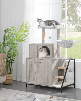 Le Boudoir: 4-in-1 Design Litter Box Enclosure with Built-In Cat Tree