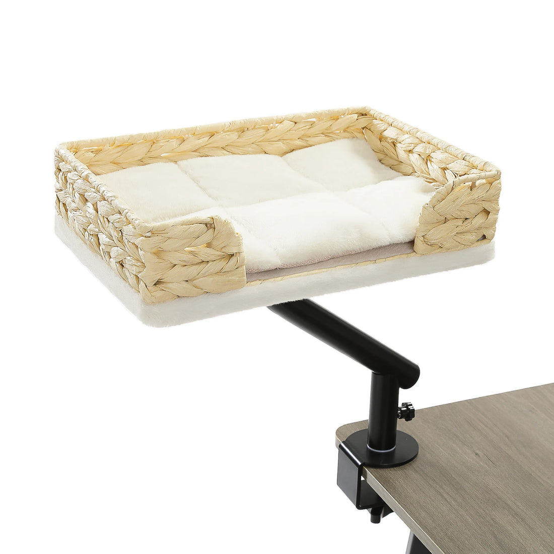 Panier de bureau pour chat en rotin