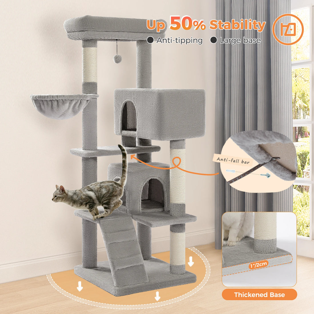 Arbre à chat 106 cm avec échelle et niches