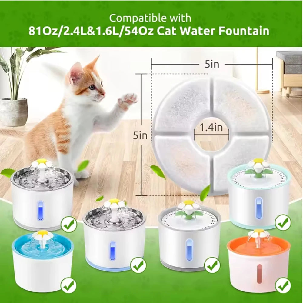 Filtres pour fontaine à eau de chat — charbon actif (lot)