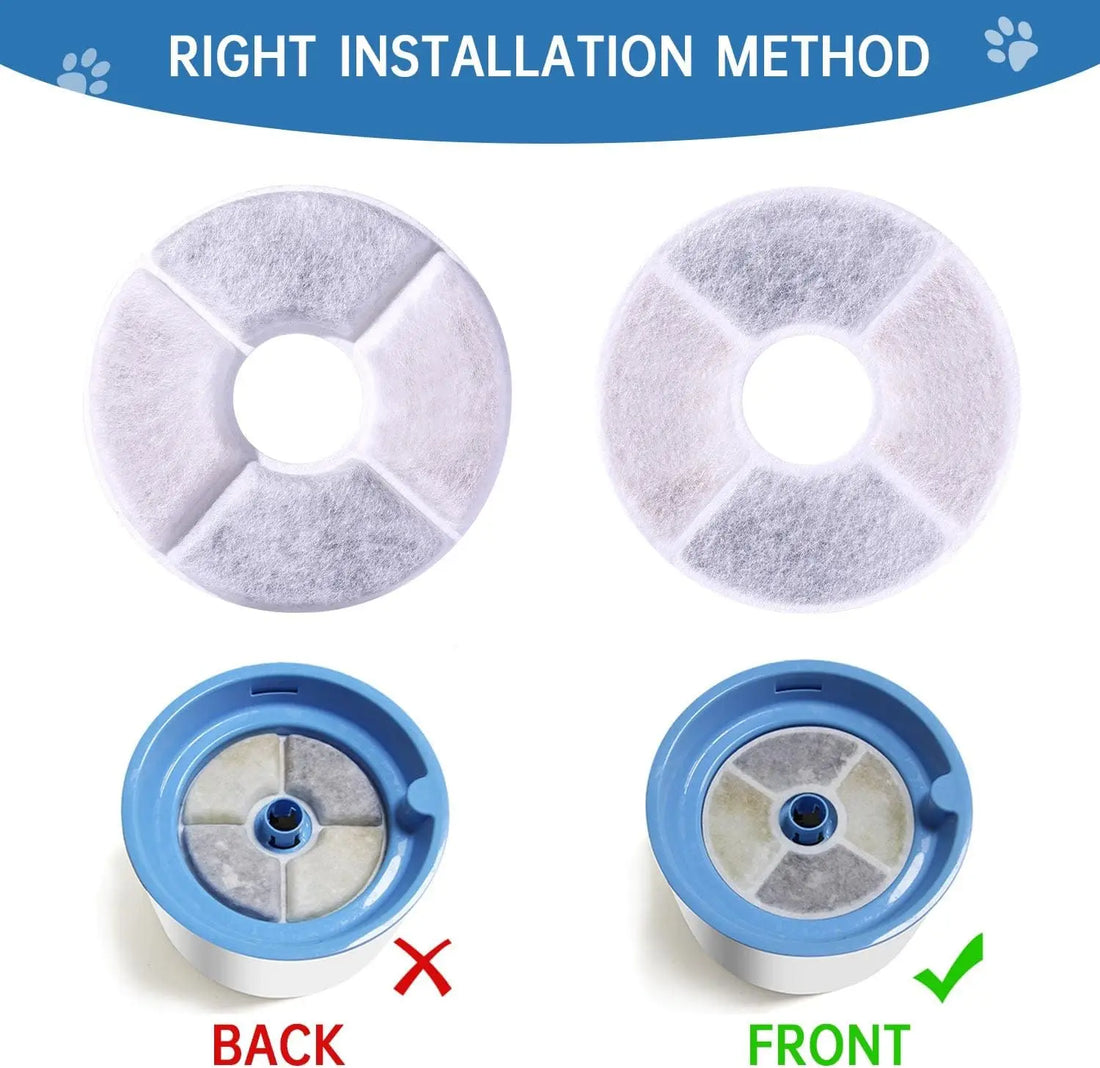 Filtres pour fontaine à eau de chat — charbon actif (lot)