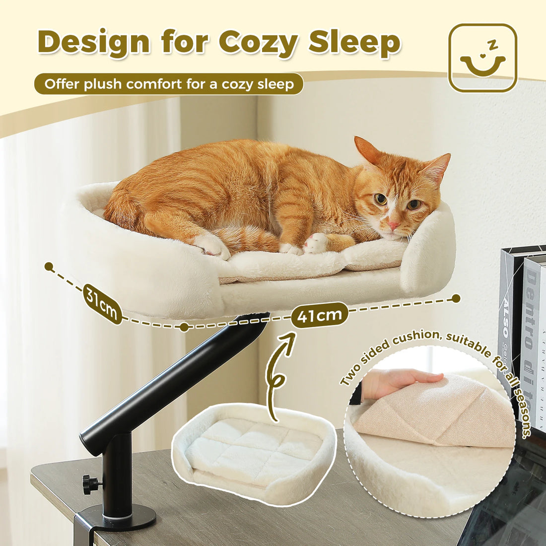 Coussin de bureau pour chat rotatif