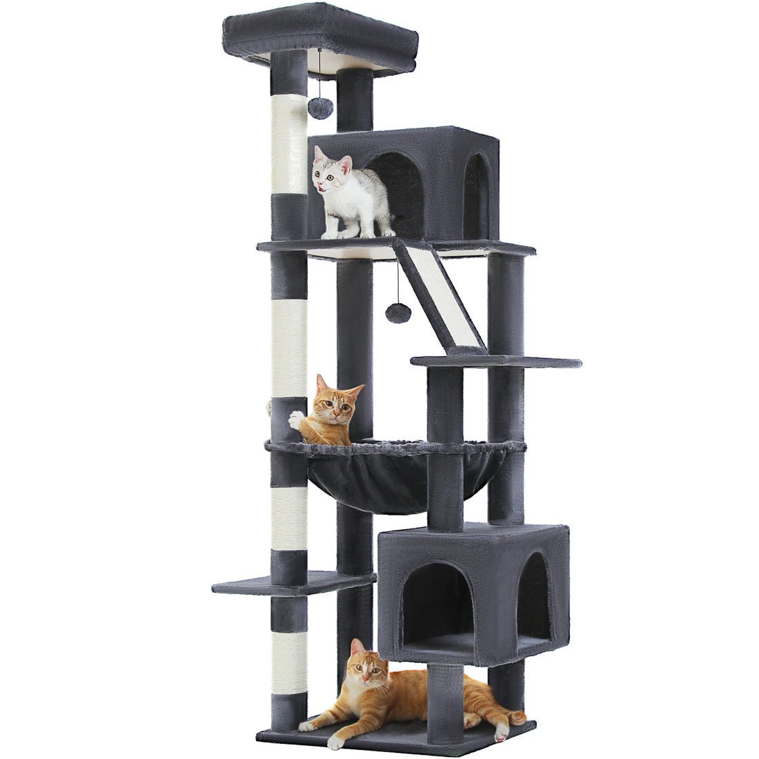 Arbre à chat 180 cm à deux grandes niches