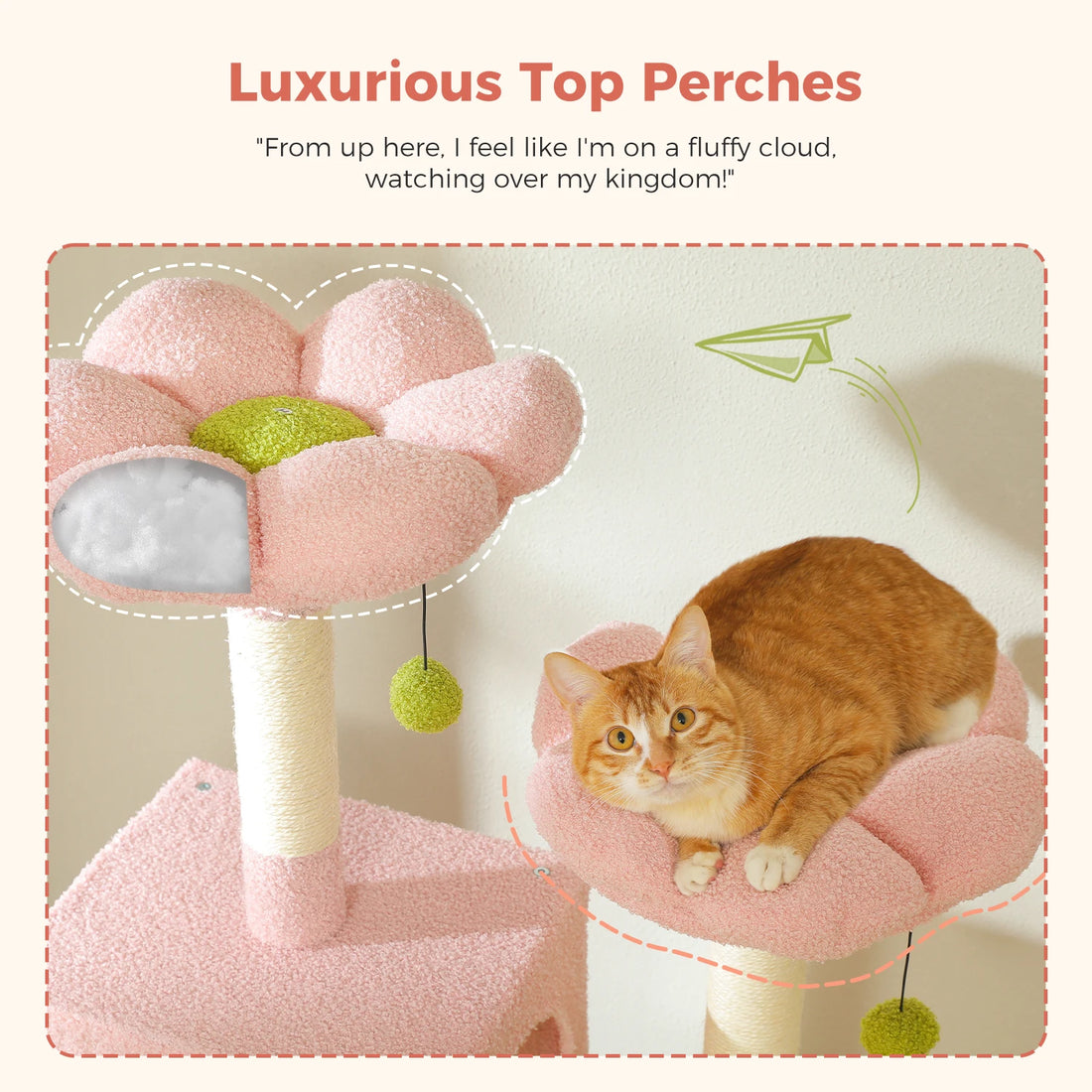 Arbre à chat d'angle avec panier suspendu