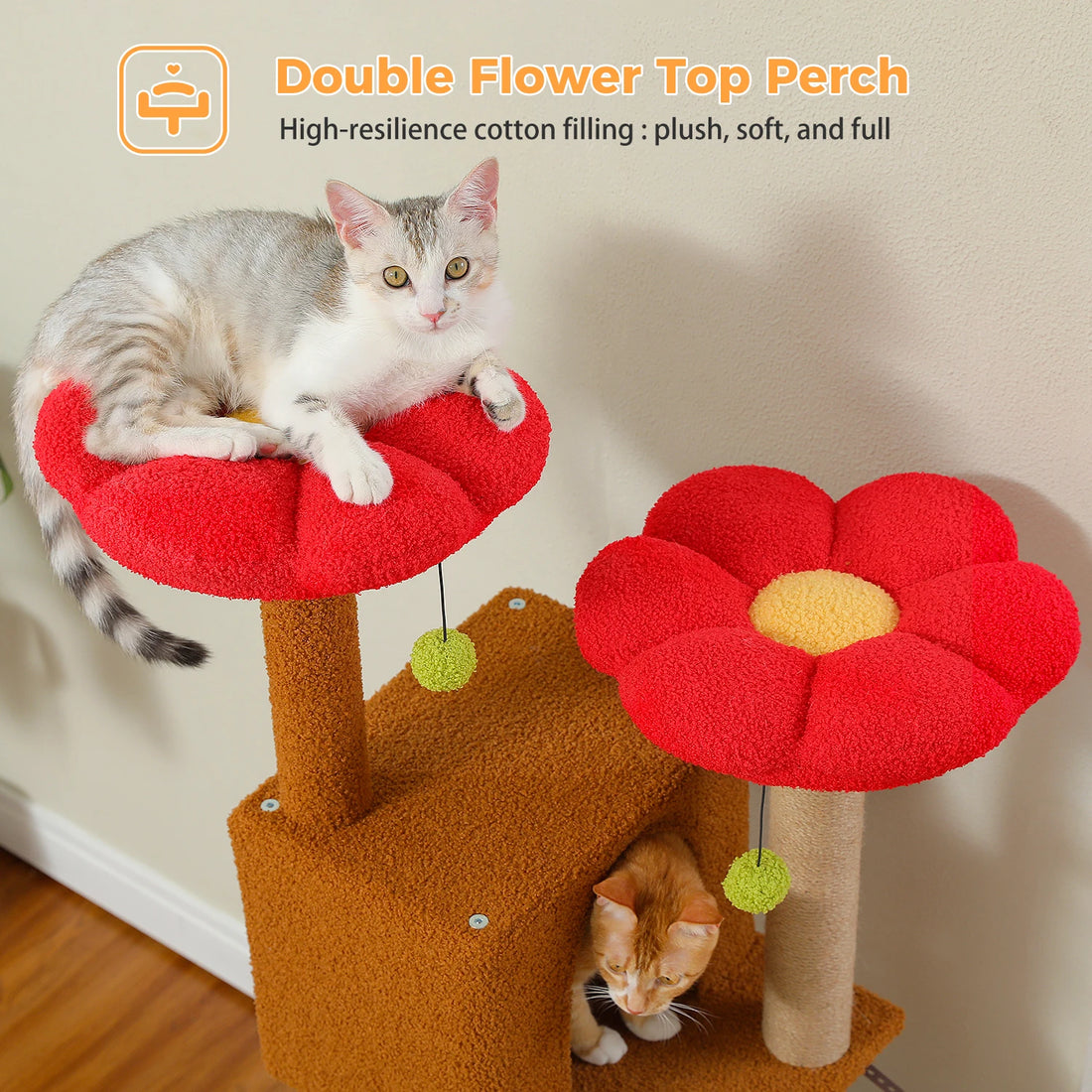 Arbre à chat cactus 133 cm à deux niches