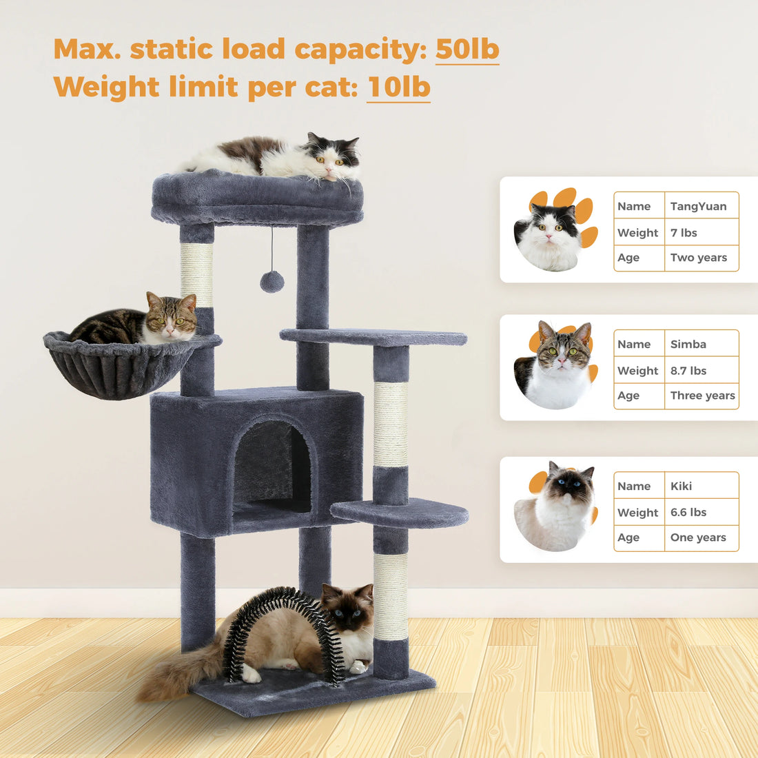 Arbre à chat 106 cm avec échelle et niches