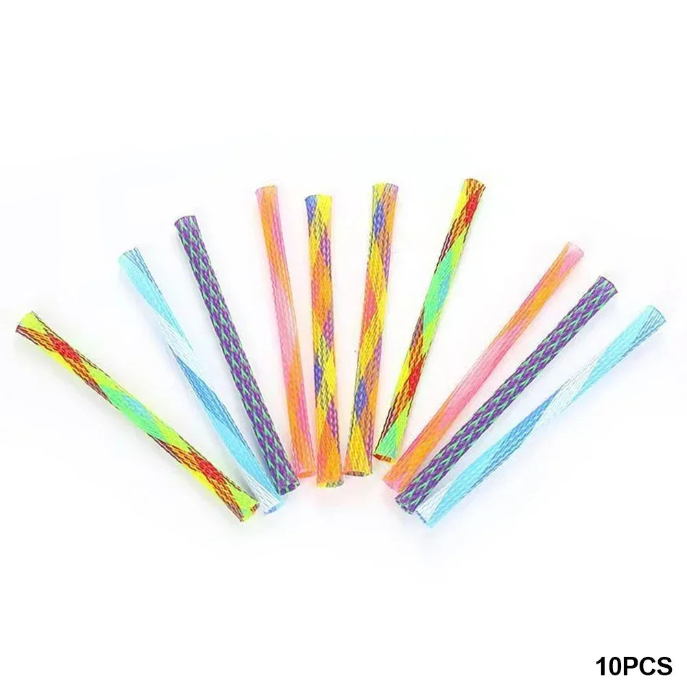 Tubes ressort colorés pour chat, lot de 10