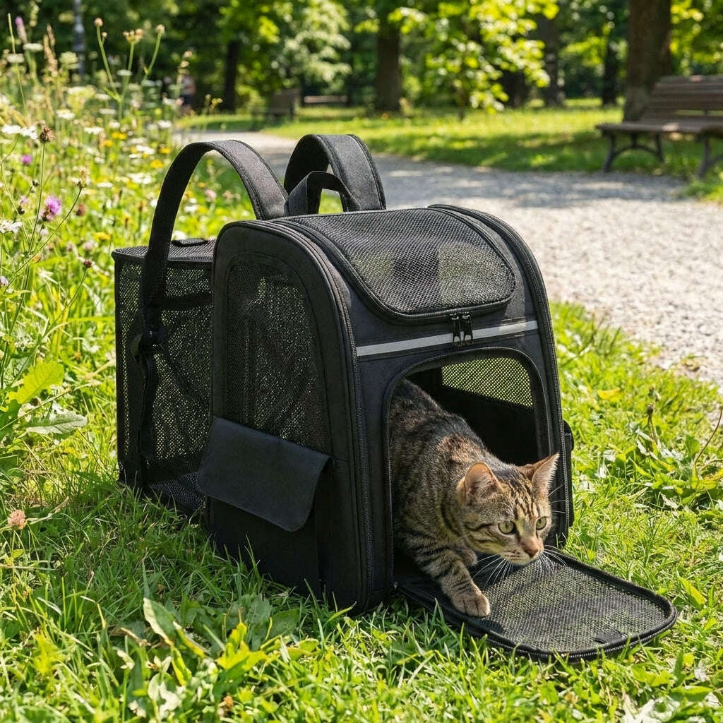 Sac à dos de randonnée pour chat — vue de côté