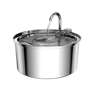 Fontaine à eau pour chat inox 2,2 L — silencieuse, filtrée