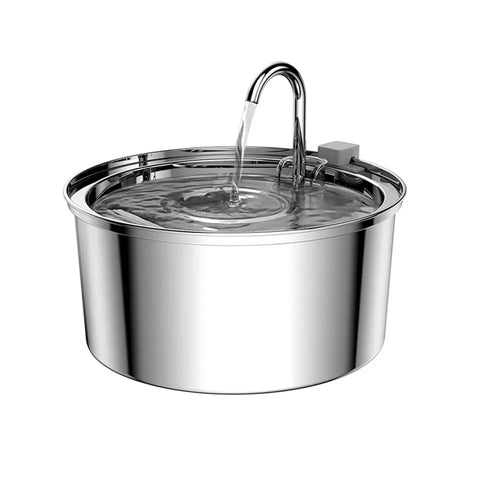 Fontaine à eau pour chat inox 2,2 L — silencieuse, filtrée