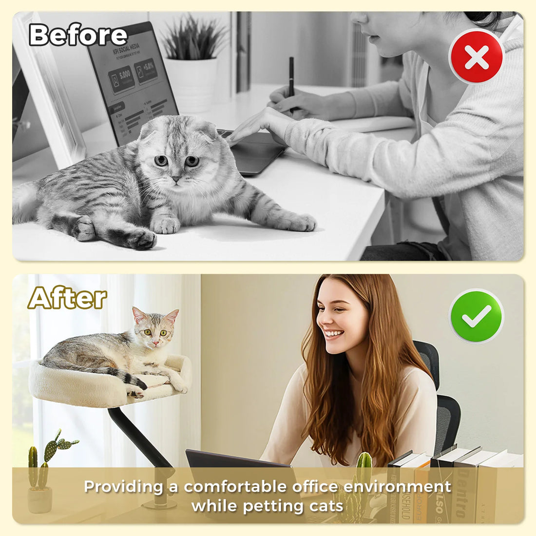 Coussin de bureau pour chat rotatif