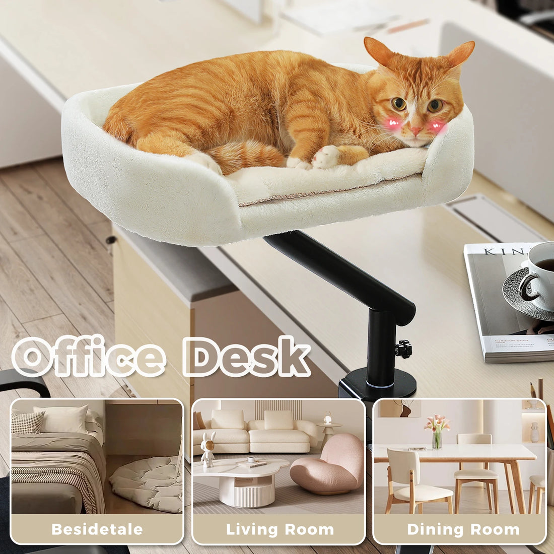 Coussin de bureau pour chat rotatif