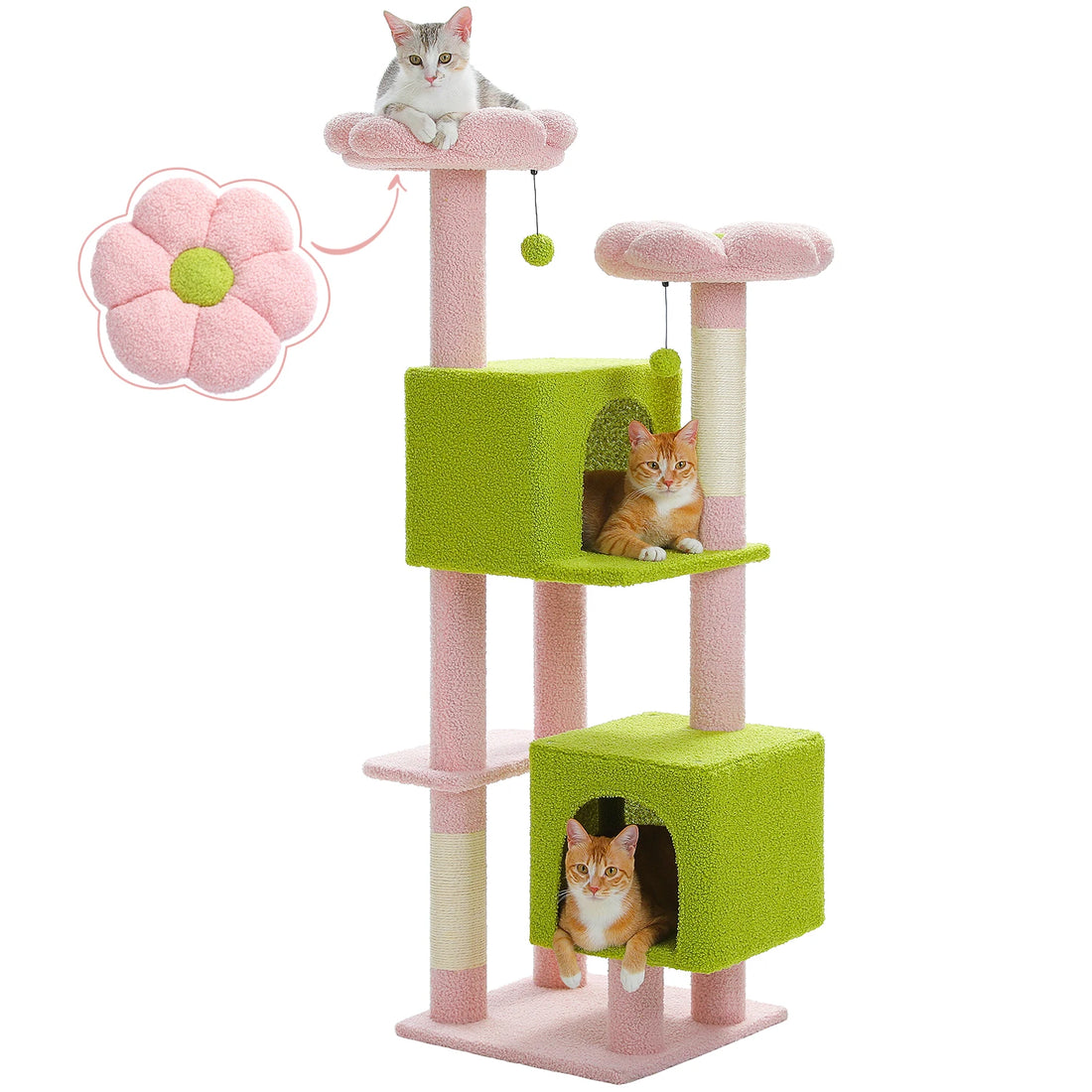 Arbre à chat cactus 133 cm à deux niches
