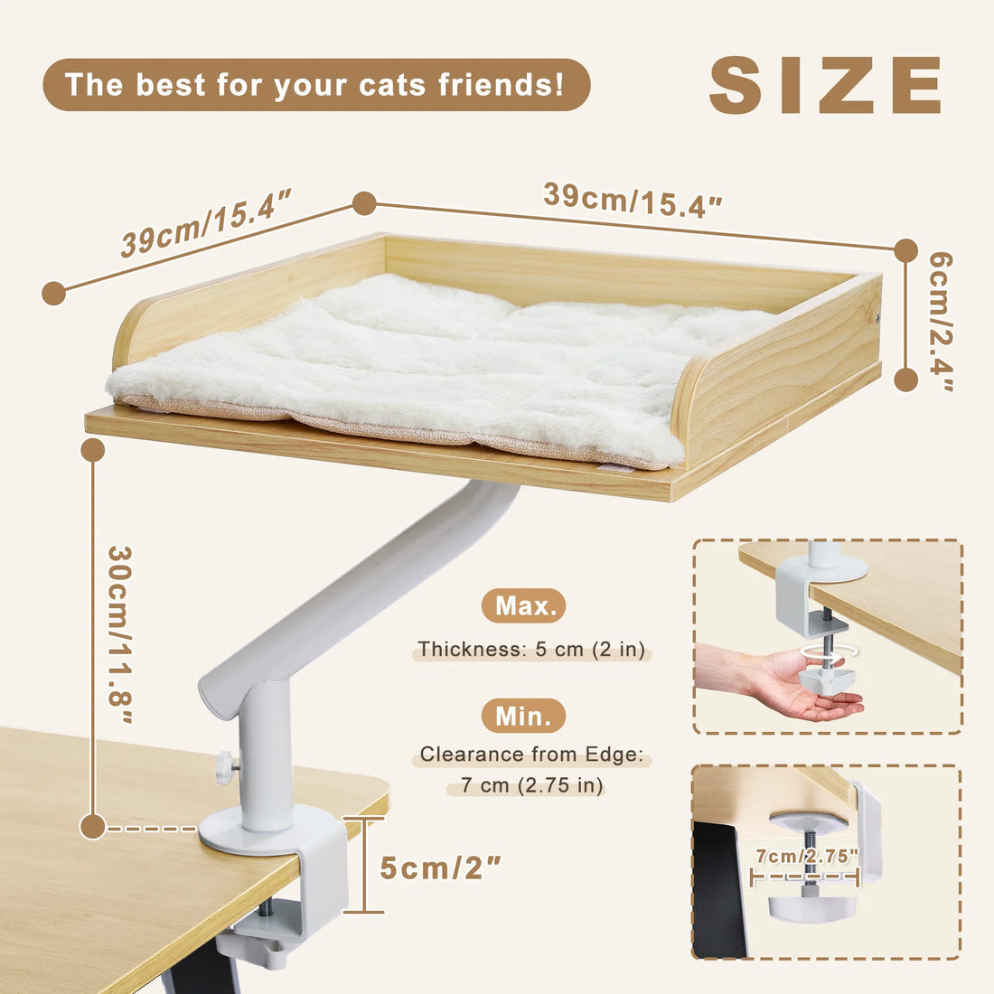 Plateau de bureau pour chat rotatif 360°