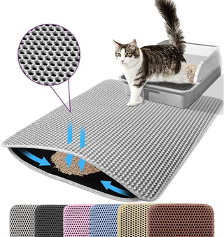 Double-Layer Cat Litter Mat – Stops Litter Tracking