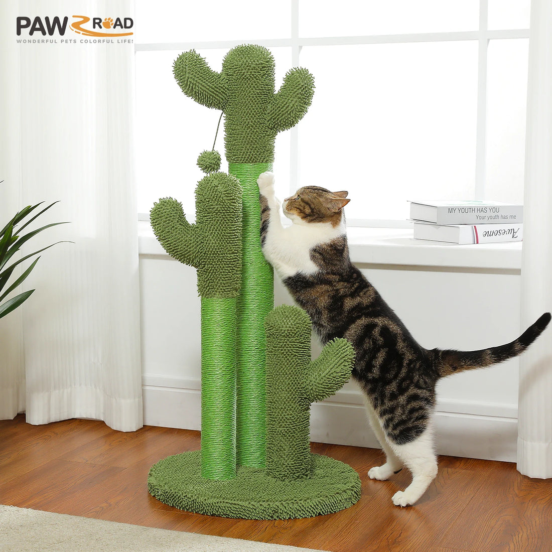 Griffoir cactus pour chat 3 poteaux sisal