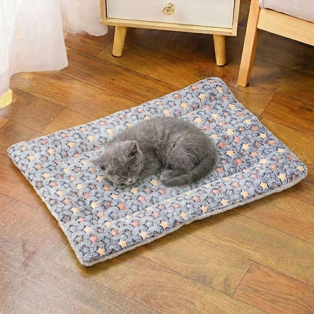 Tapis chaud pour chat à motifs étoiles — vue d'ensemble