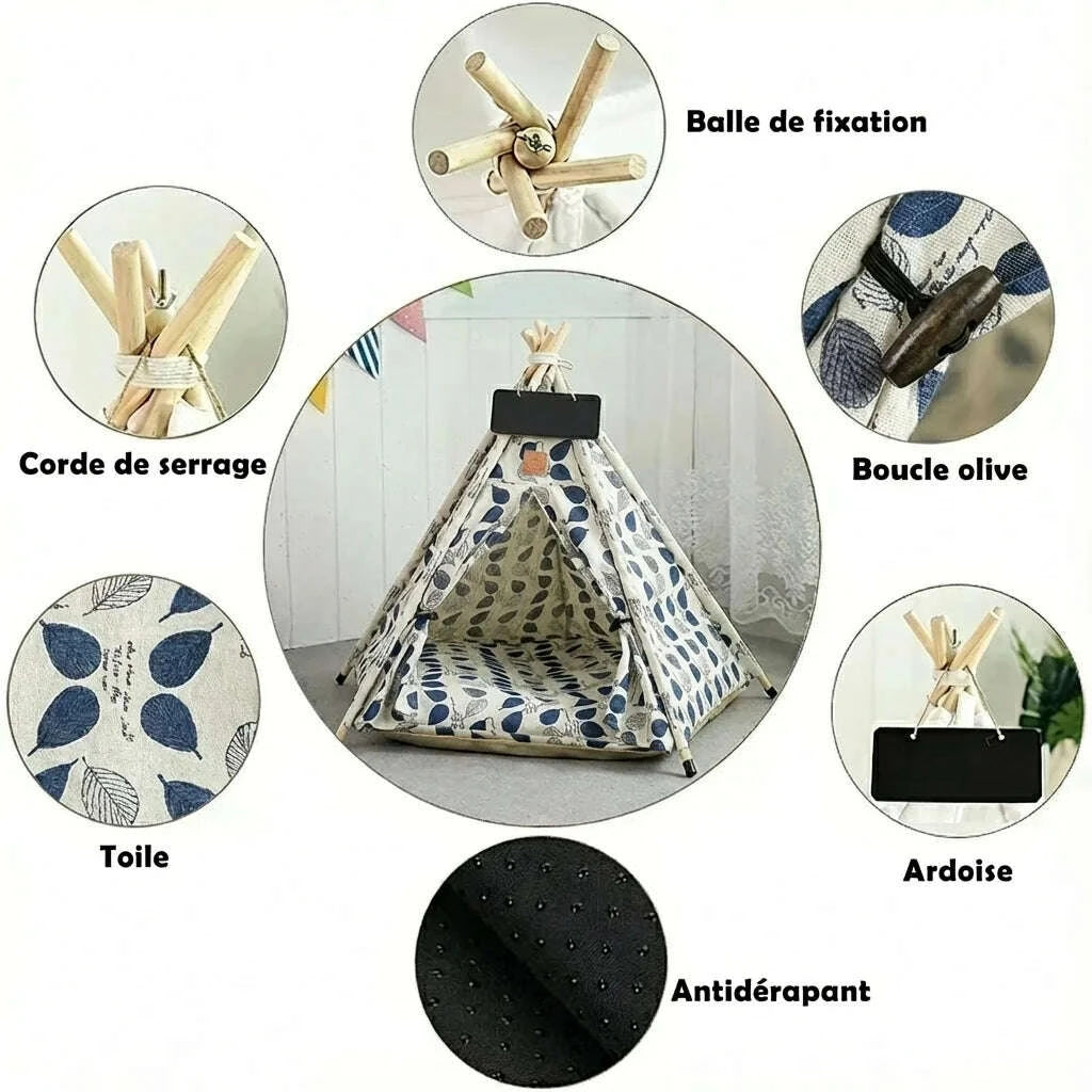 Tipi pour chat au style naturel — en situation