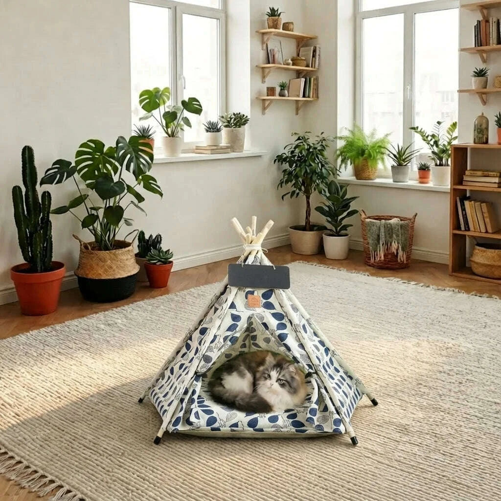 Tipi pour chat au style naturel — vue d'ensemble