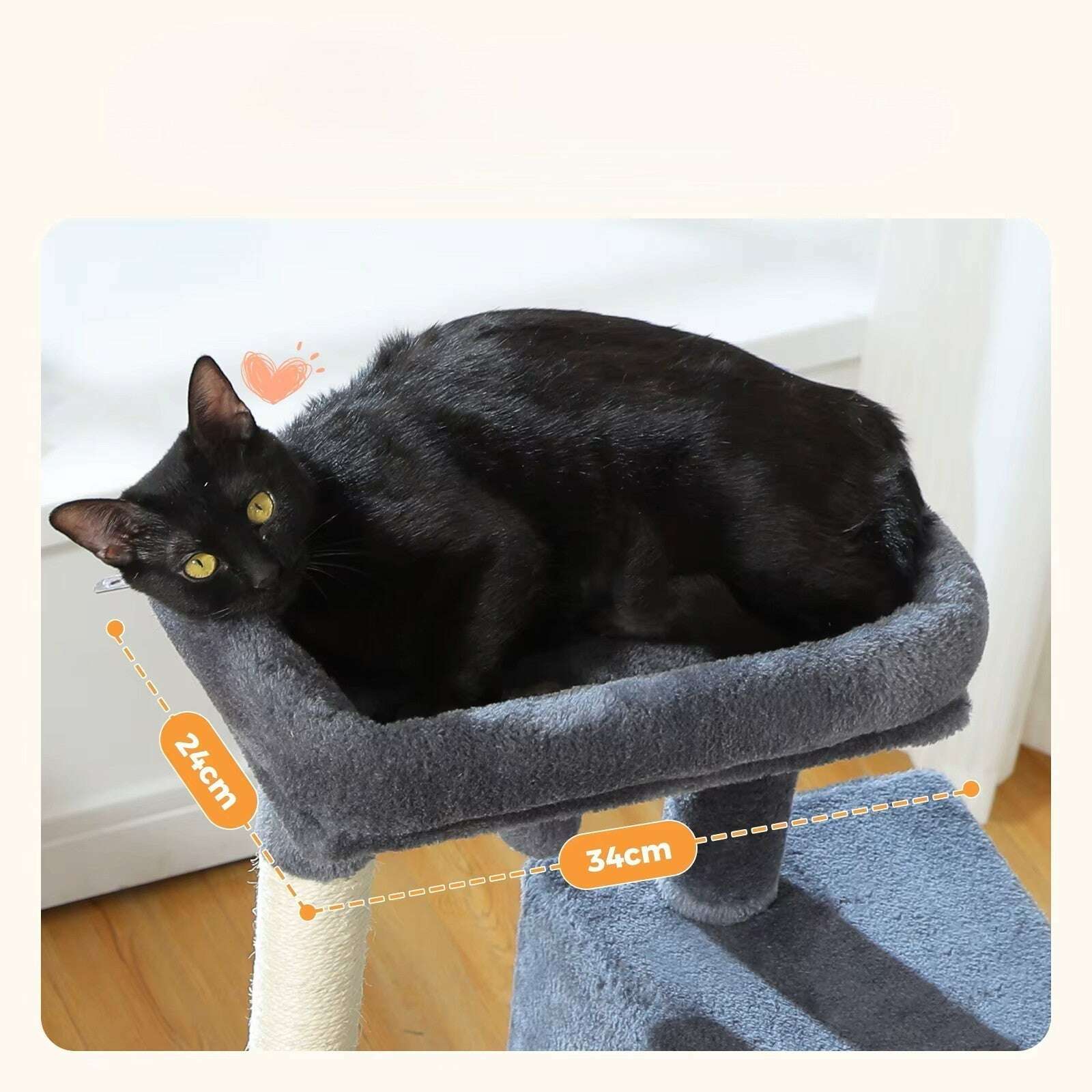Arbre à chat design en bois élégant — vue en perspective