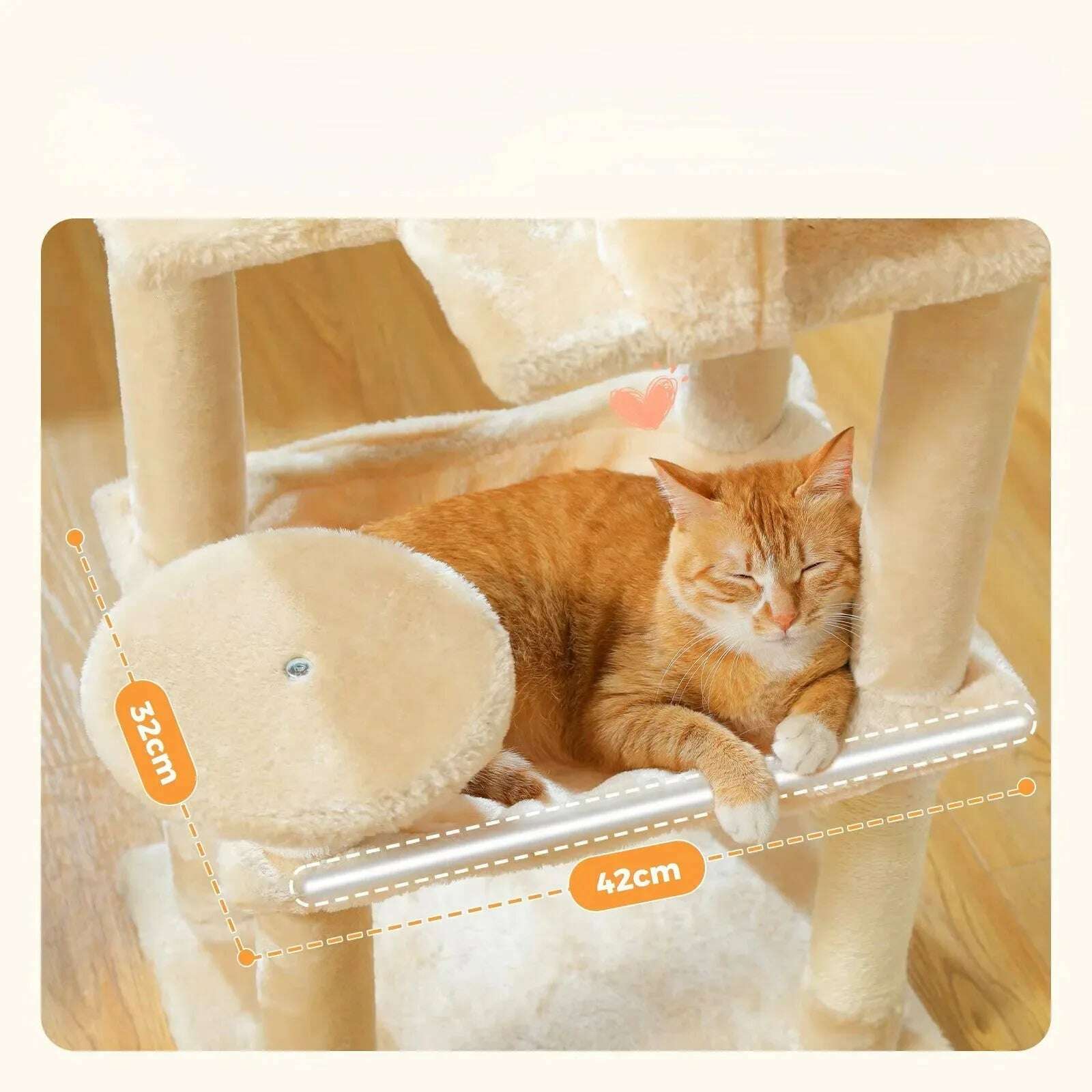 Arbre à chat design en bois élégant — vue arrière