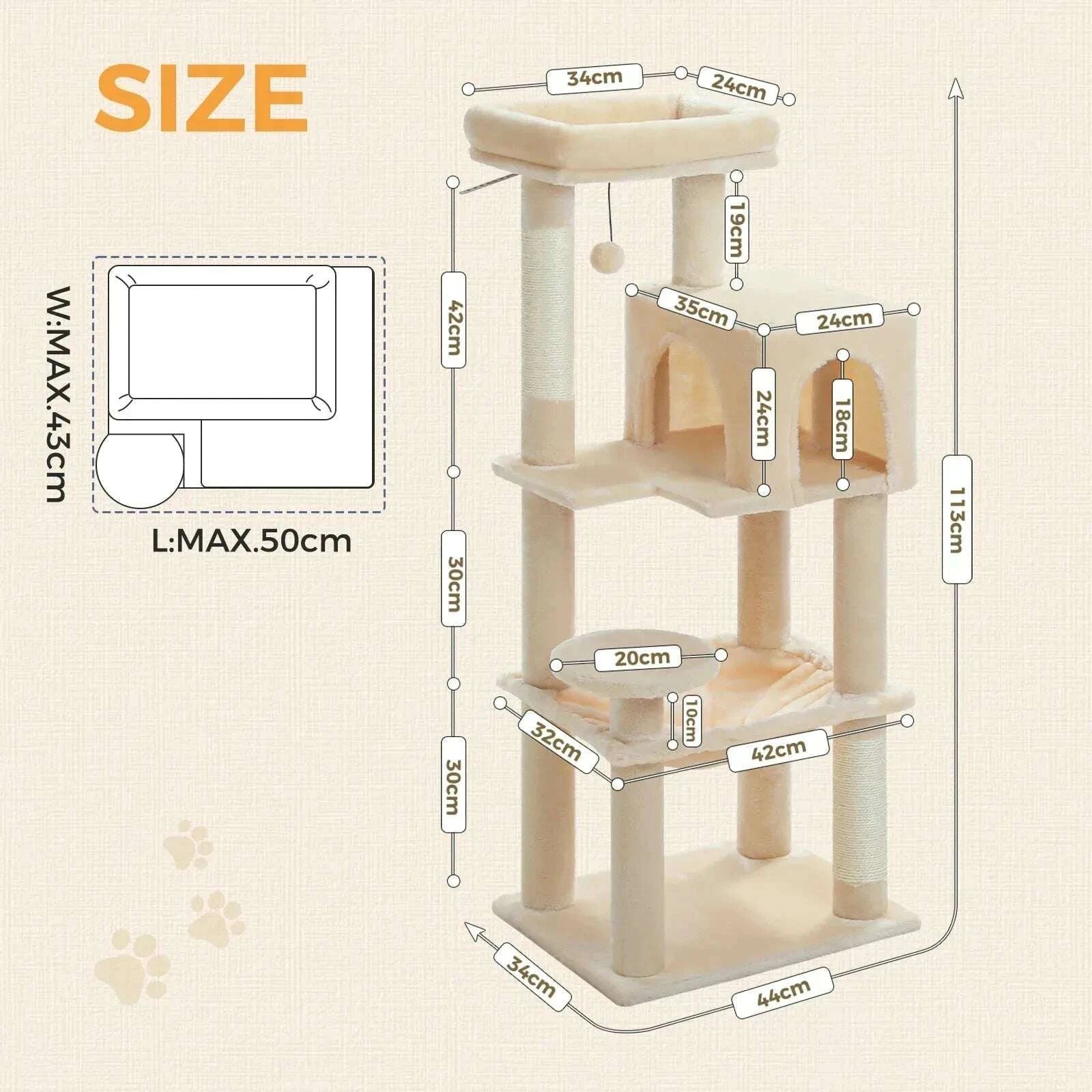 Arbre à chat design en bois élégant — détail