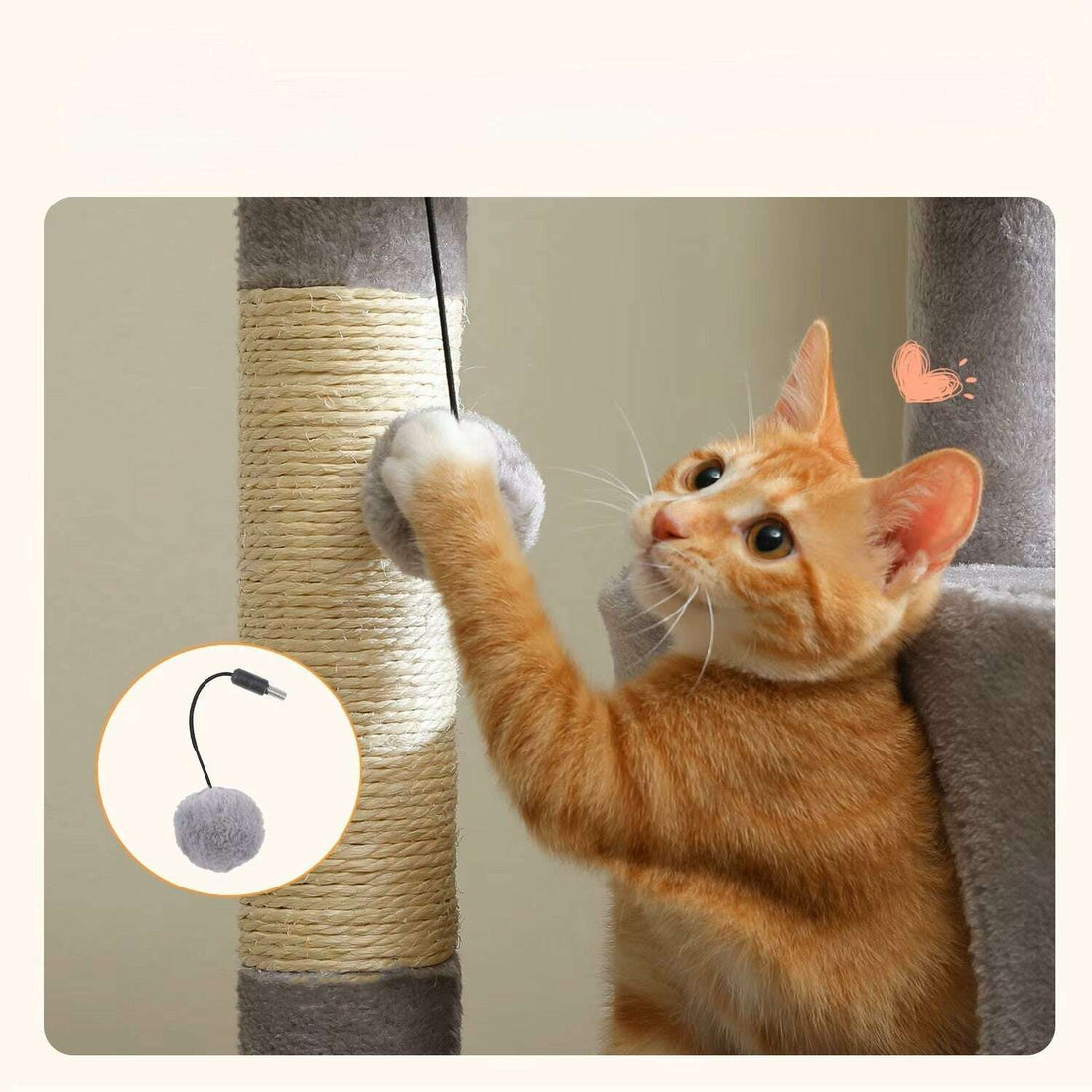 Arbre à chat design en bois élégant — vue en perspective