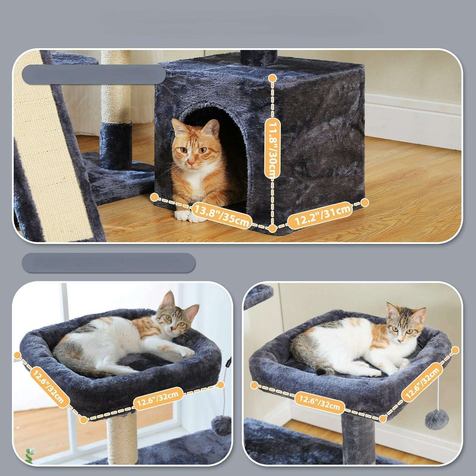 Arbre à chat design et modulable — vue arrière
