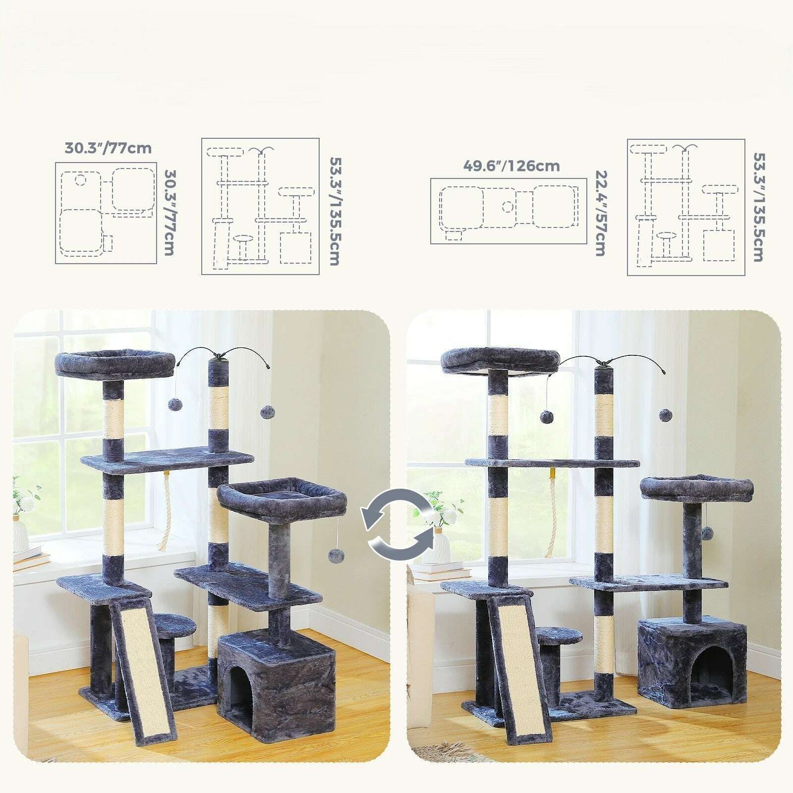 Arbre à chat design et modulable — en situation